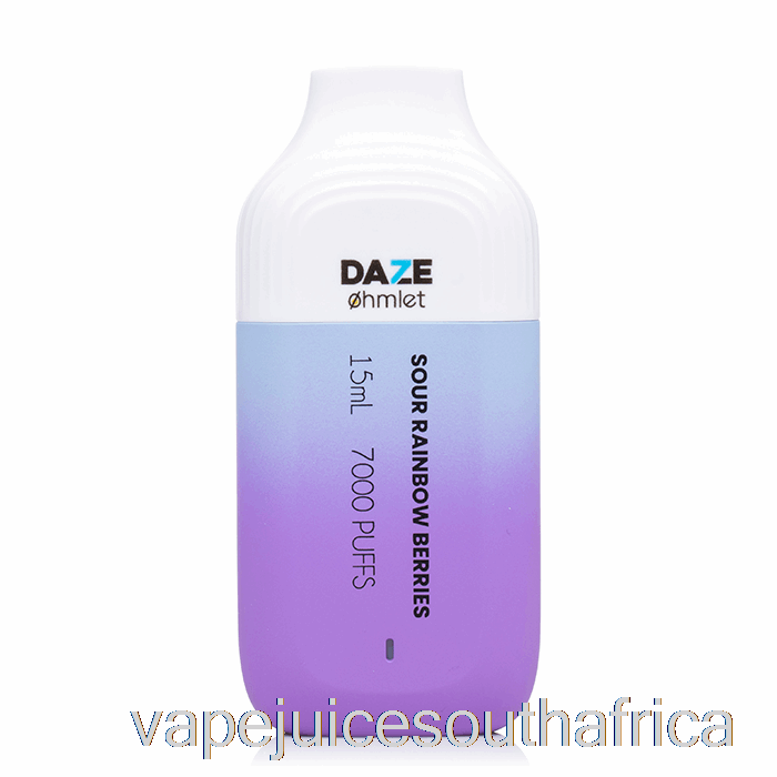 Vape Juice South Africa 7 Daze Ohmlet 7000 0% Zero Nicotine Disposable Sour Rainbow Berries